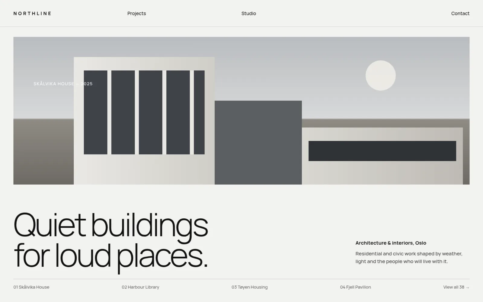 Concept: Northline architects homepage